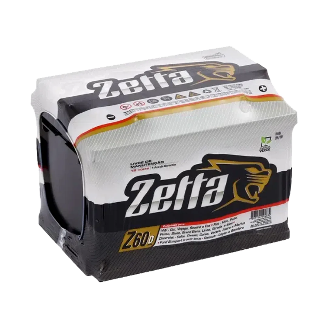 Bateria Zetta 60Ah Z60D 12V | Alta Durabilidade e Partida 400A